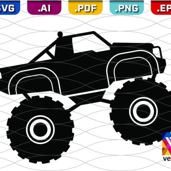 Monster Truck SVG - Bigfoot Gravedigger Clipart - Monster Truck Silhouette