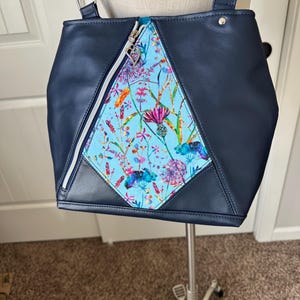 Handmade Floral Turquoise Crossbody: Compass Crossbody with Adjustable Strap
