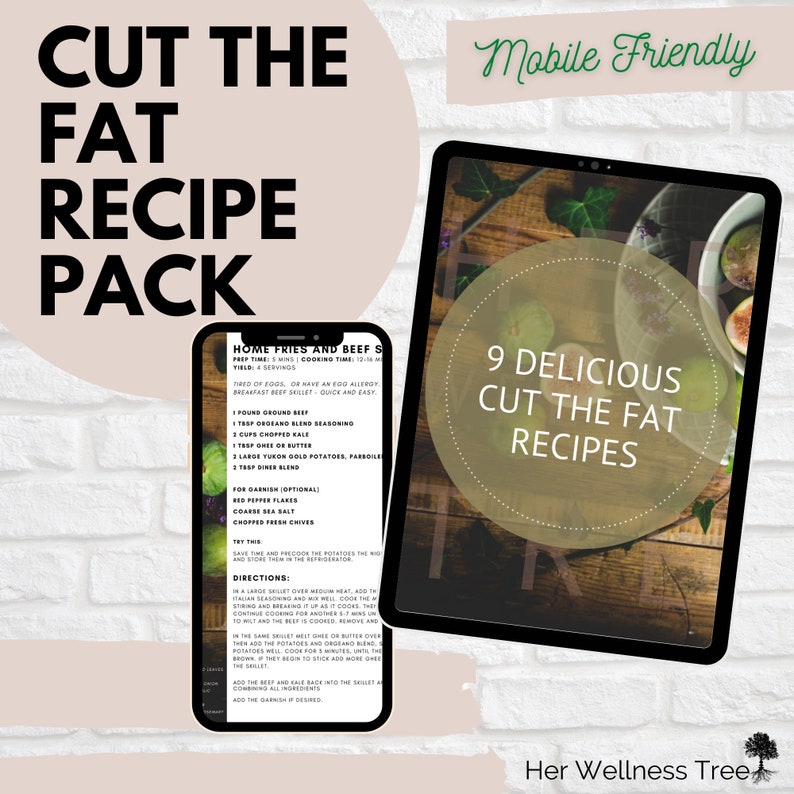 Digital Recipe Book, Low Fat Recipes, Healthy Recipes, Digital Recipe Pack image 2
