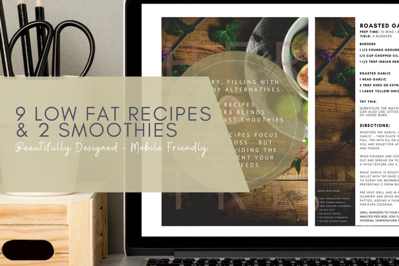 Digital Recipe Book, Low Fat Recipes, Healthy Recipes, Digital Recipe Pack image 7