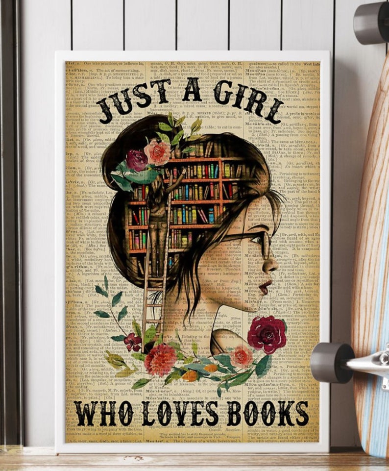 Just A Girl Who Loves Books Love reading poster love book Etsy