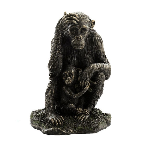 Schimpanse und Säugling Veronese Bronze Statue