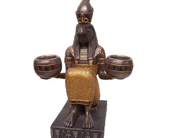 Horus Egyptian Candle Holder Veronese Bronze
