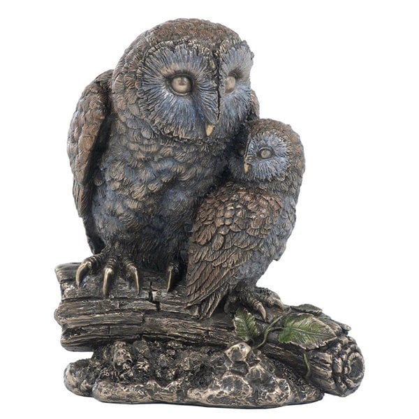 Owl And Owlet Veronese Bronze Statue