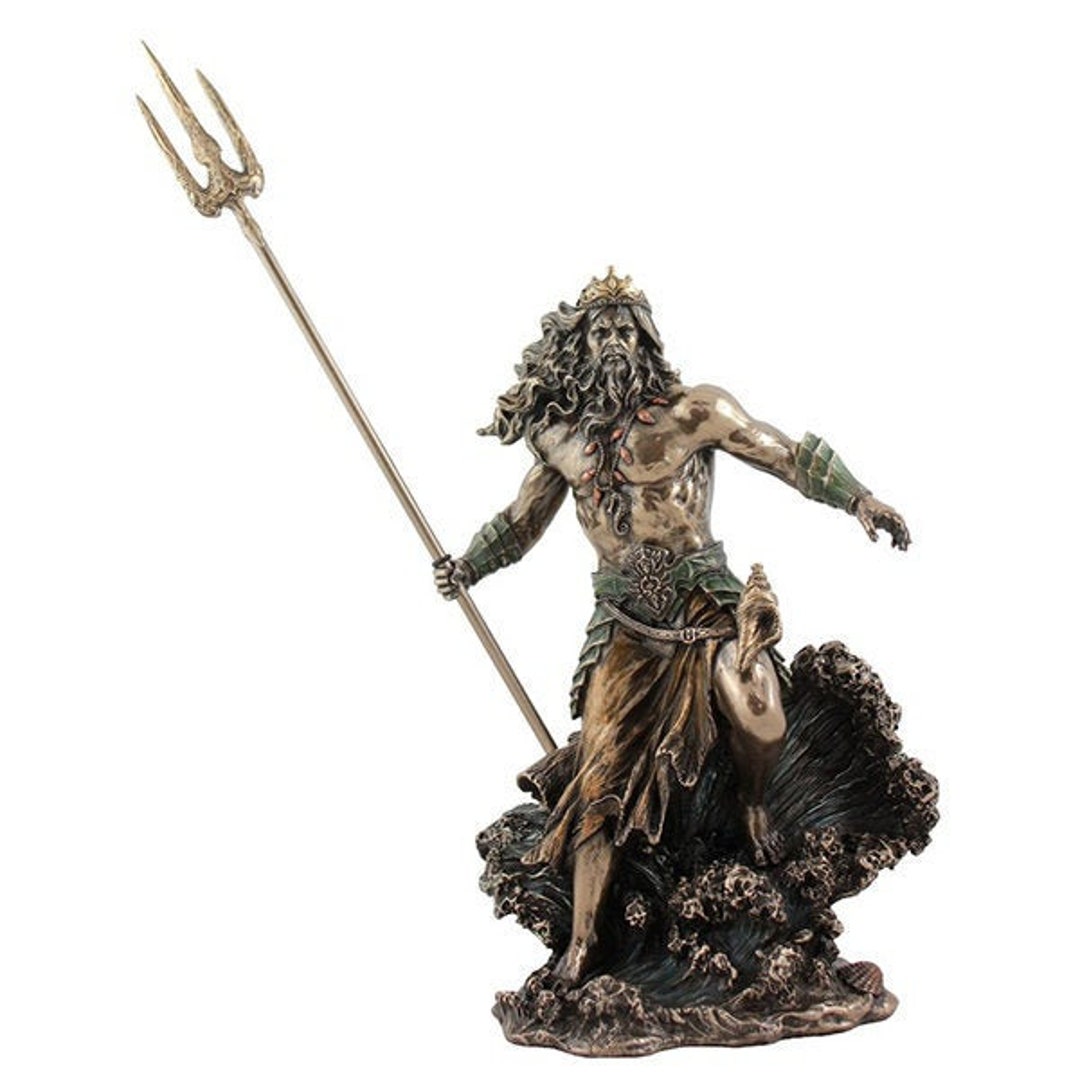 Veronese metalen bronzen afwerking Griekse god Poseidon standbeeld