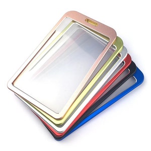 Unique and Classy Metal ID Card Holder and Protector Available in 6 Color - Silver, Gold, Rose Pink, Red, Blue, Black