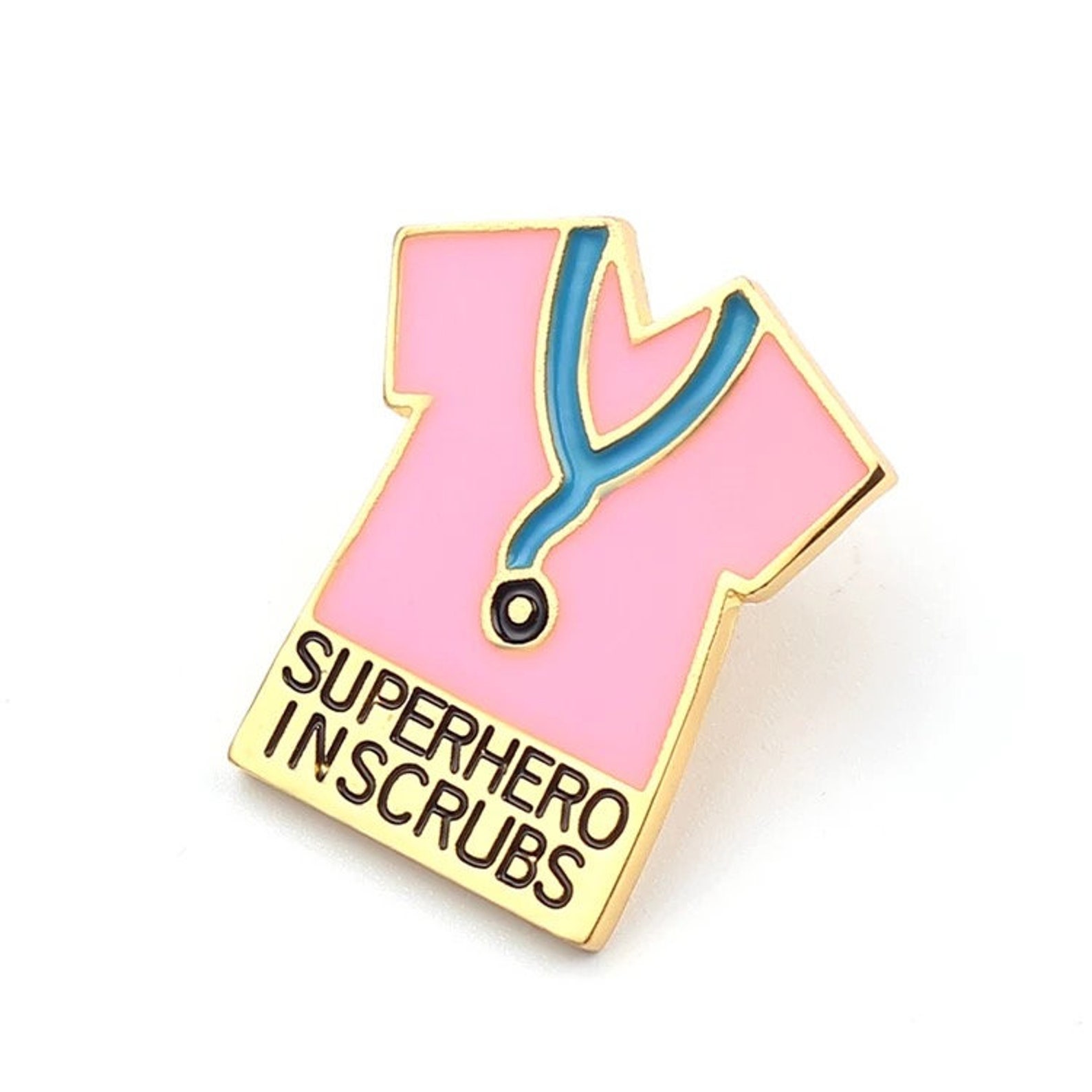 Superhero in Scrubs Lapel Pin Blue Superhero in Scrubs Brooch Etsy