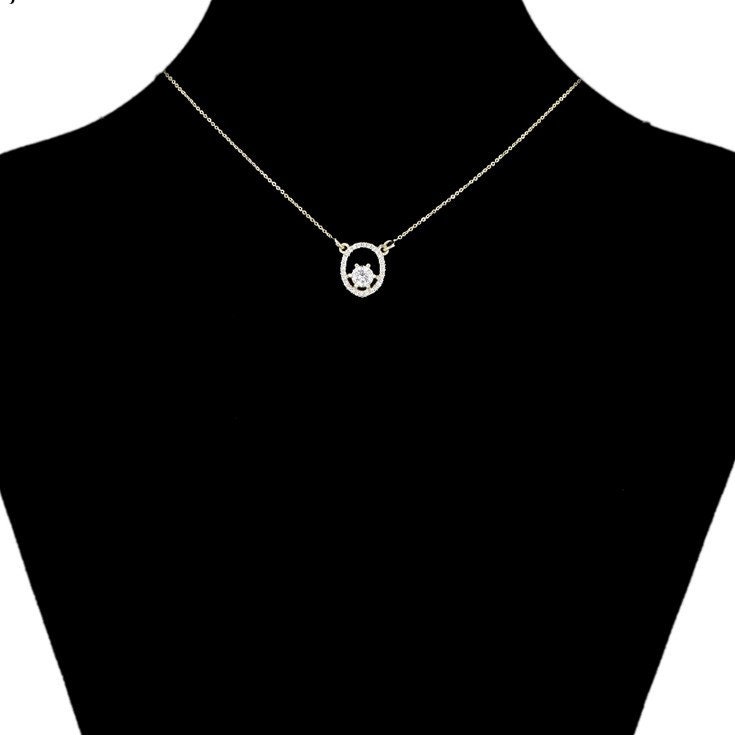 Elegant 14K Gold Plated Necklace With Round Pendant Made of Etsy