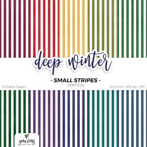 Pack de papier numérique à petites rayures verticales hiver profond