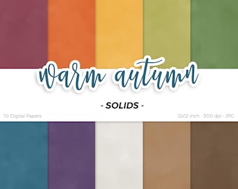 Deep Autumn Solid Texture Digital Paper Pack Fall Seamless Repeat Pattern Geometric Printable Scrapbook Paper Background Download