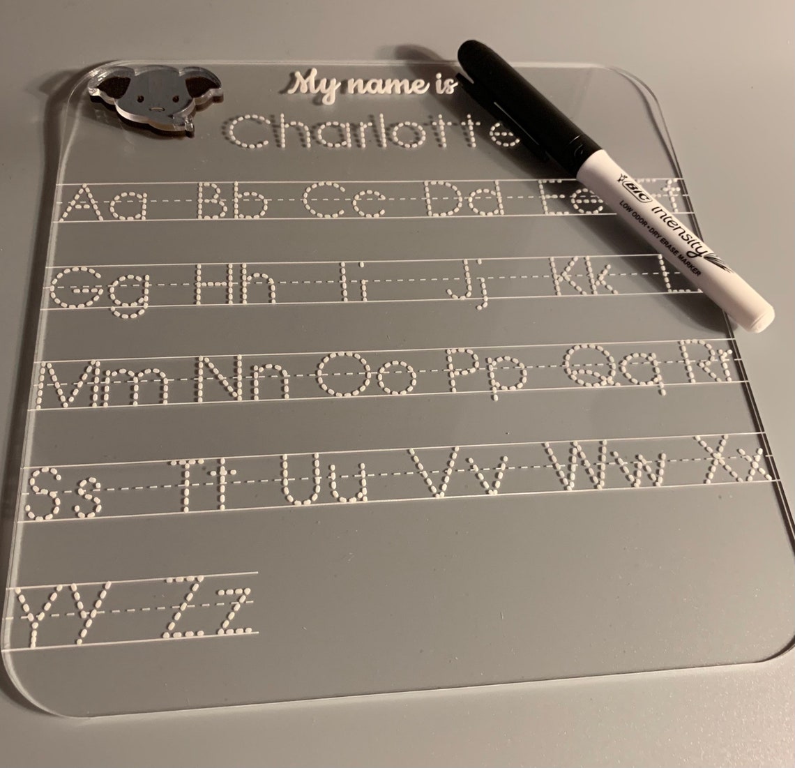 Alphabet Practice Acrylic Letter Board Educational Toy Etsy