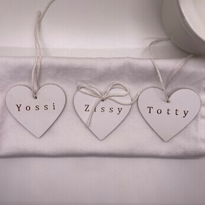 Custom Wooden heart place cards, name tags, name plate