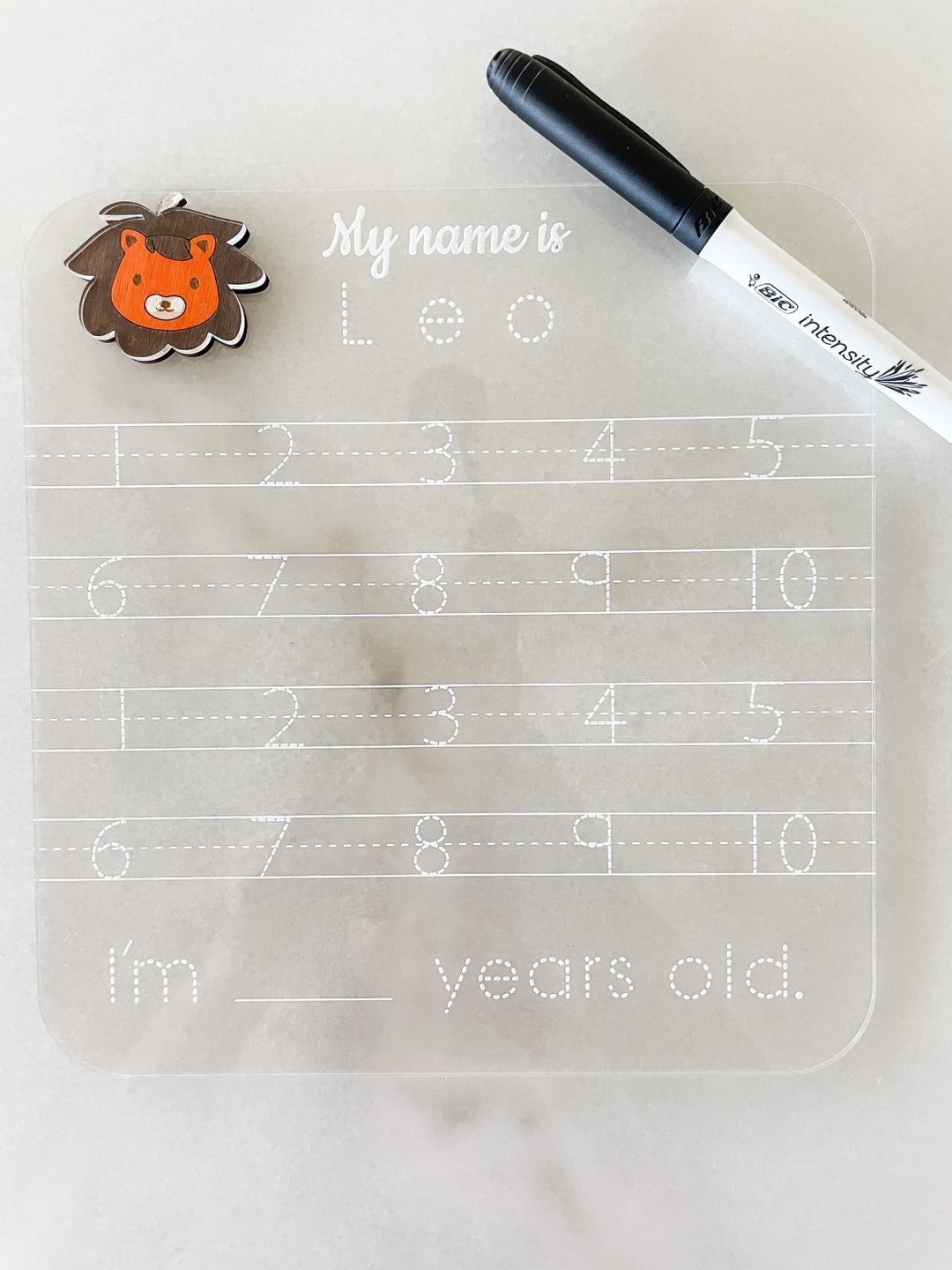Number Practice Acrylic Board Educational Toy Dry Erase Letter