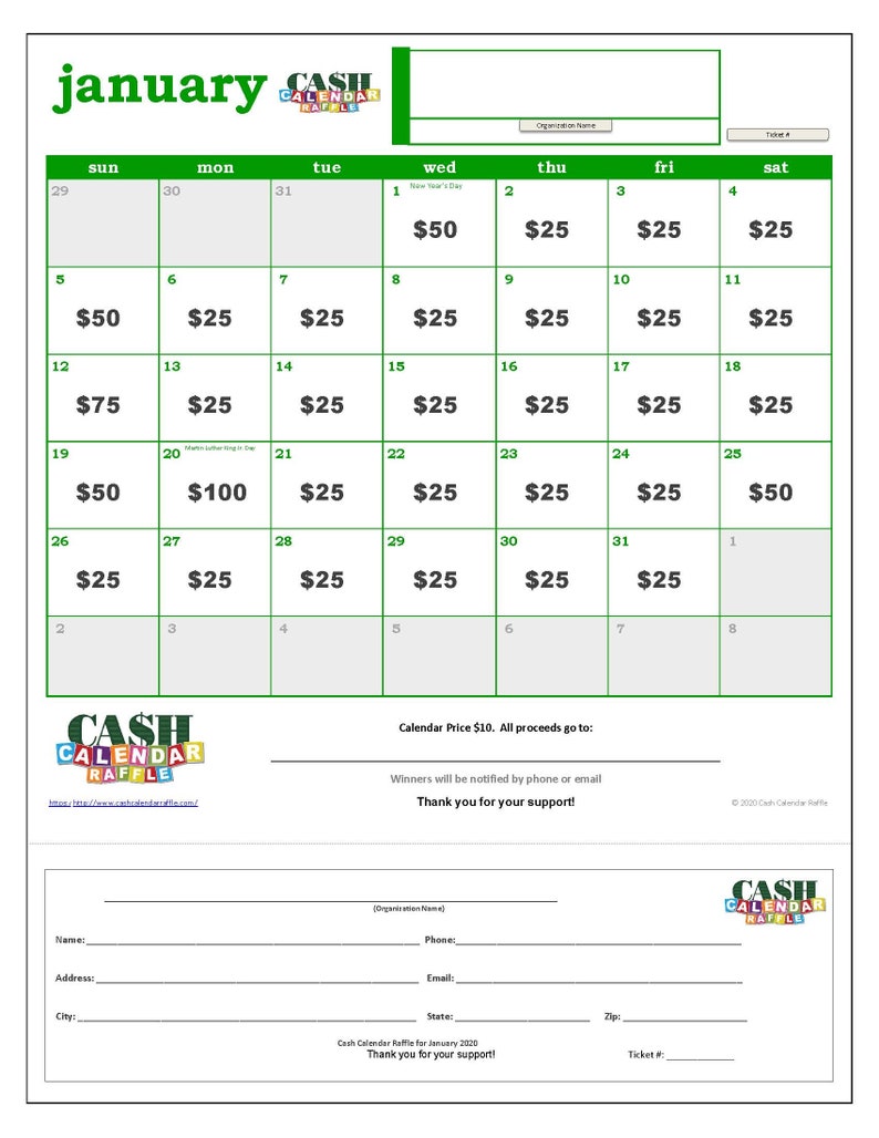 cash-calendar-raffle-template-2020-the-green-edition-etsy