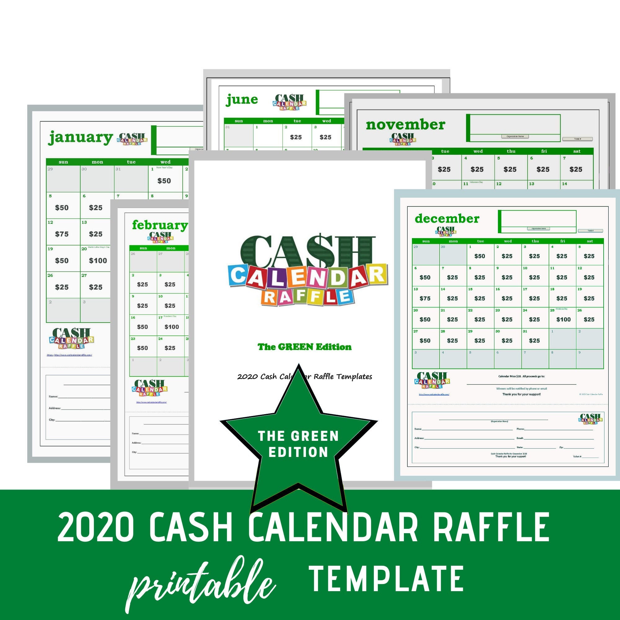cash-calendar-raffle-template-2020-the-green-edition-etsy