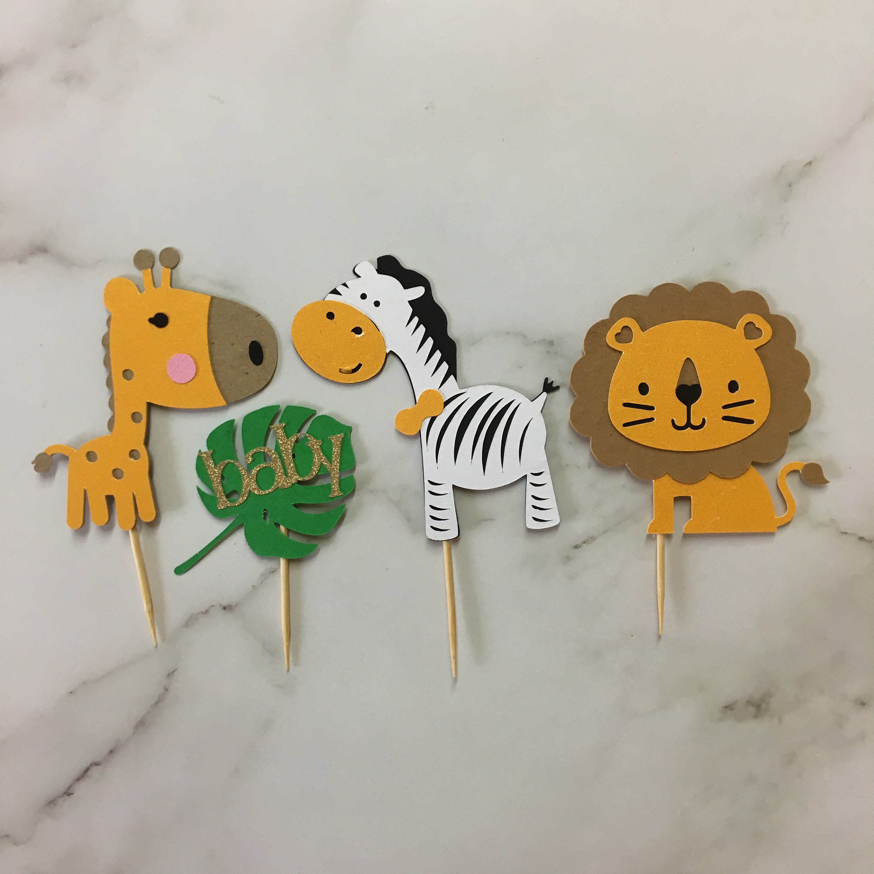 Jungle Baby Shower Cupcake Toppers Etsy