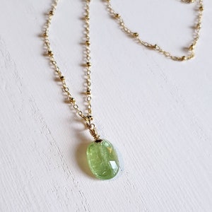 Green Kyanite Pendant 14k Gold Fill Necklace, Gemstone Pendant