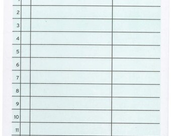 Green 2 Part Guest Checks