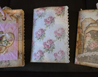 3 Partially Completed Junk Journals