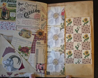 3 Partially Completed Farm Junk Journals