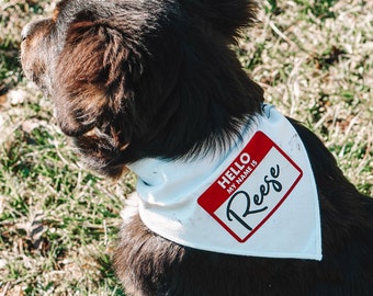 New puppy dog bandana, name pet bandana, personalized dog bandanas, custom pet bandana, dog lover gift, new dog bandana, funny dog bandana