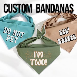 Custom Dog Bandana with Name or Initials | Personalized Pet Bandana for Dogs | Monogram Dog Scarf Gift for Dog Moms