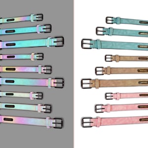 Reflective Leather Dog Collars, Iridescent Holographic Dog Accessories, buckle dog collar, pink dog collar, large dog collar