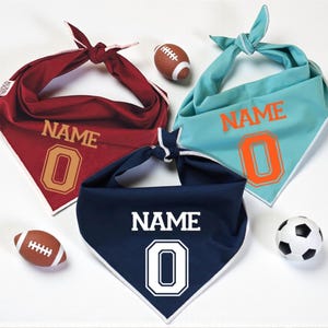 Custom Dog Jersey Bandana Personalized Sports Pet Scarf Name Number Bandana Game Day Dog Outfit Football Team Colors Puppy Fan Gift For Dogs