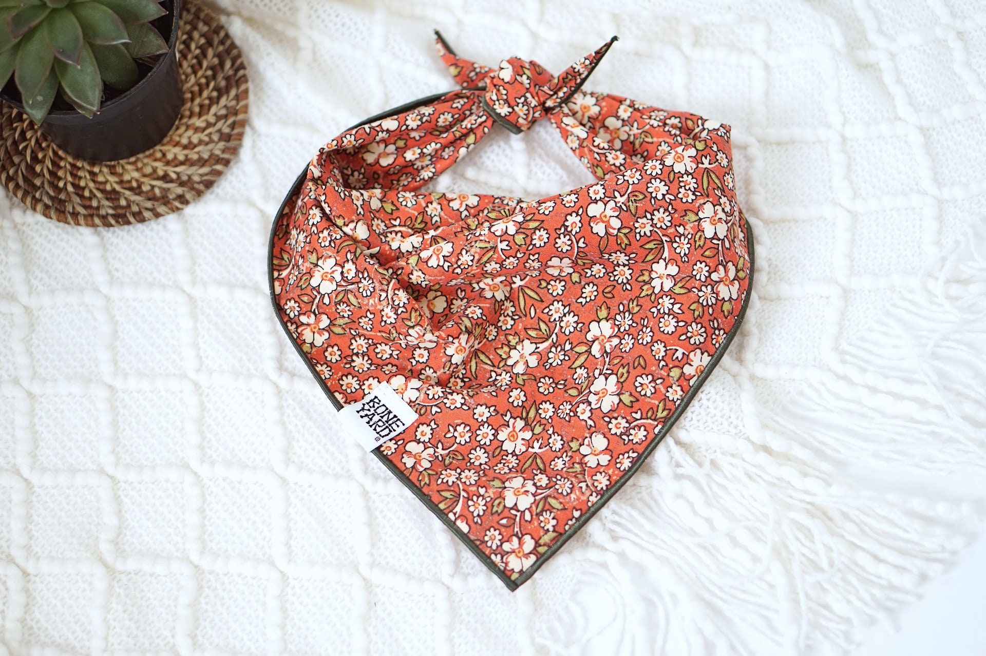 Burnt Orange Floral Dog Bandana | Etsy