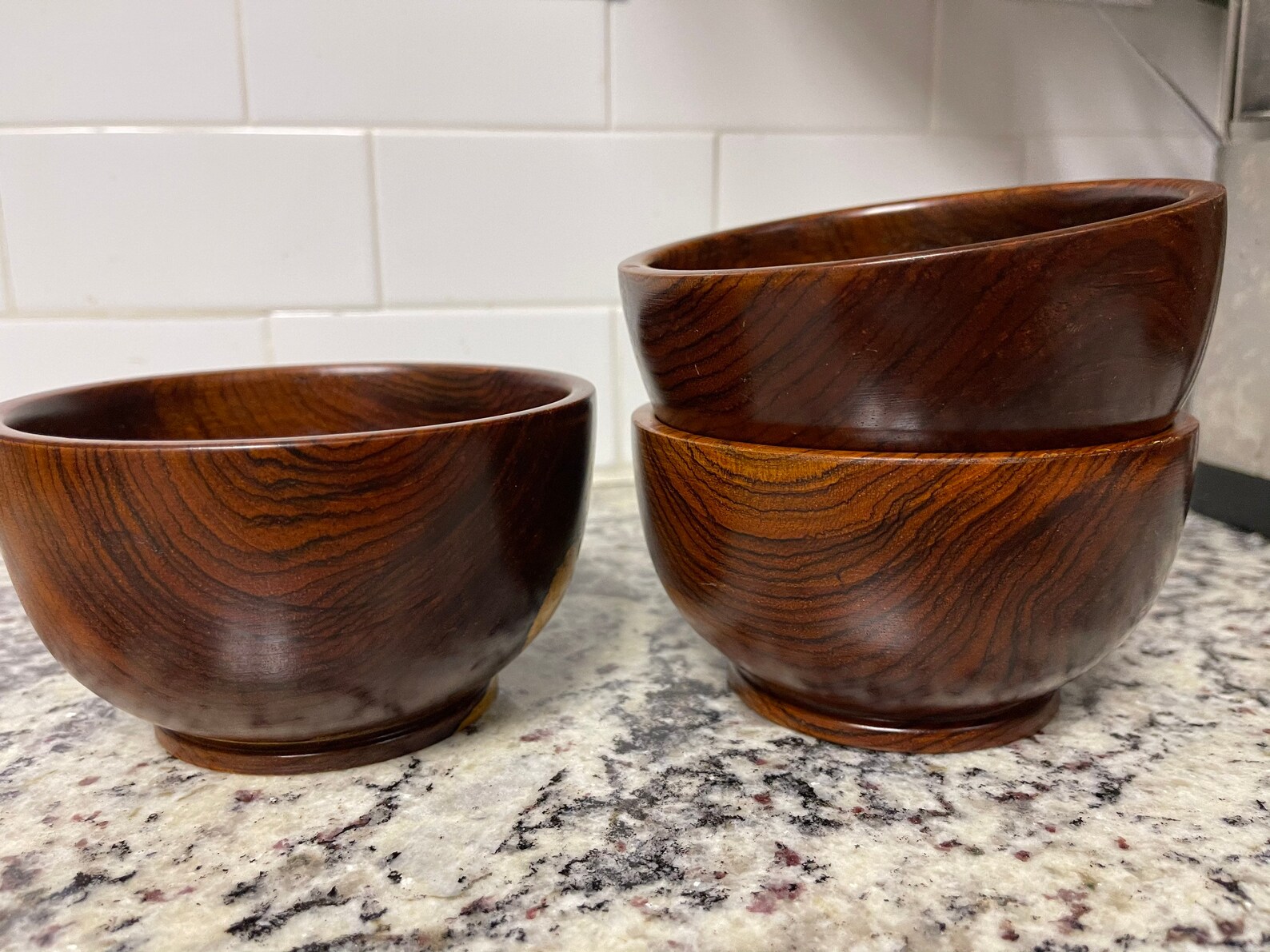 Set of 3 Small Wooden Bowls Smoothie Bowls Etsy