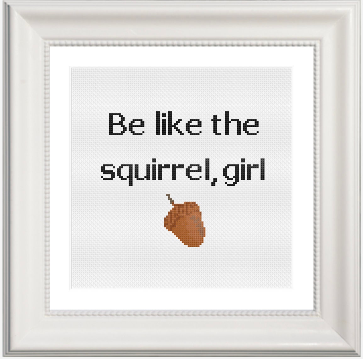 White Stripes Cross Stitch Pattern, Little Acorns, Subversive, Be Like the Squirrel