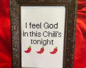 The Office Cross Stitch Pattern Snarky Cross Stitch Subversive Cross Stitch Pam Dundies Chilis