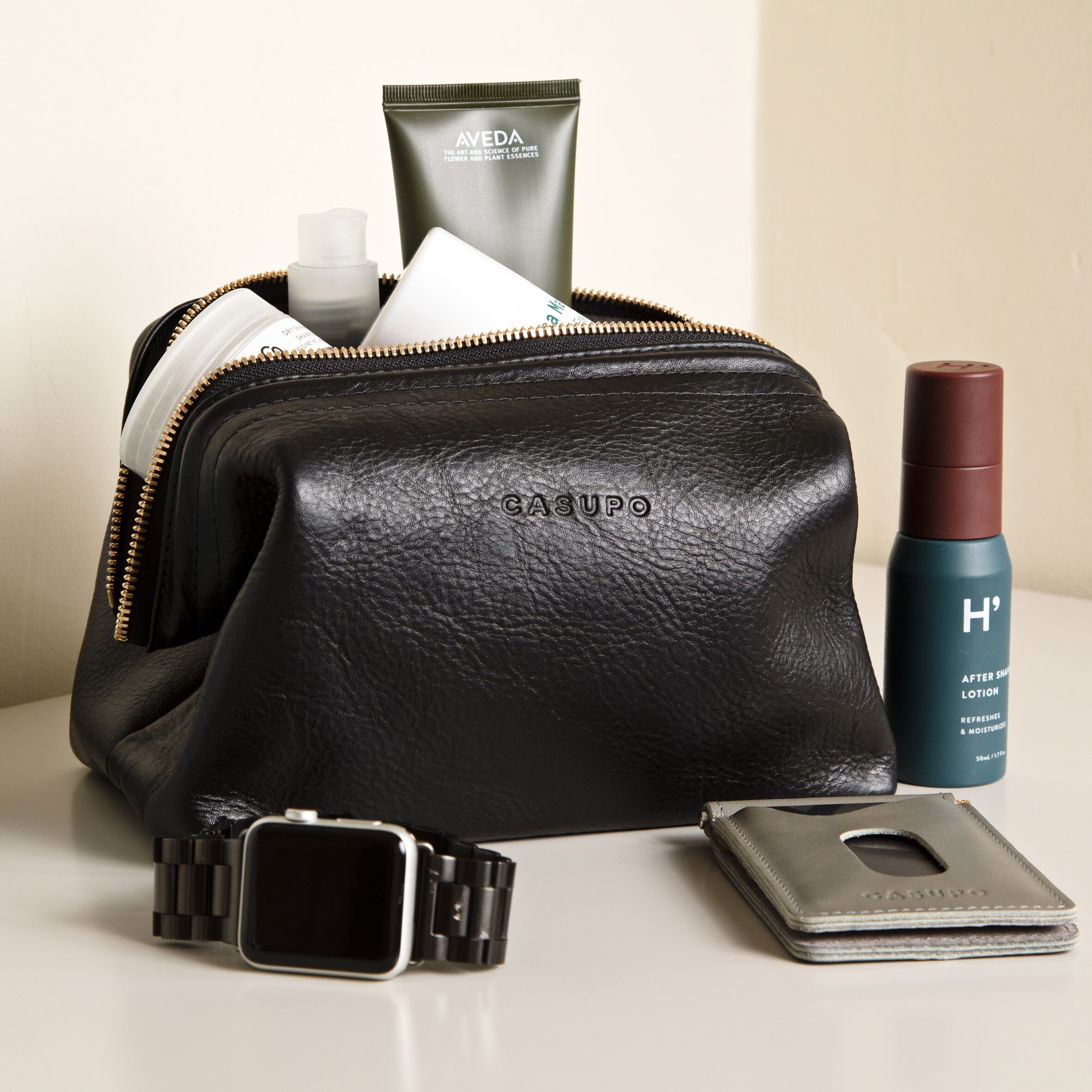 Black Leather Toiletry Bag for Travel. Black Leather Dopp Kit. - Etsy