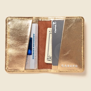 Cartera de piel dorada metalizada para mujer. Tarjetero pequeño y brillante para conciertos, regalo de Navidad. Cartera pequeña divertida para hombre. Regalos para mamá