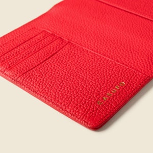 Funda para pasaporte y cartera de piel RFID. Cartera de piel roja para pasaporte y tarjetas, cartera de viaje para mamás, mujer, cartera para pasaporte de hombre.