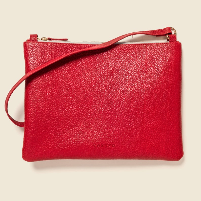 Red Leather Crossbody Bag for Women. Clutch Party Wedding Etsy