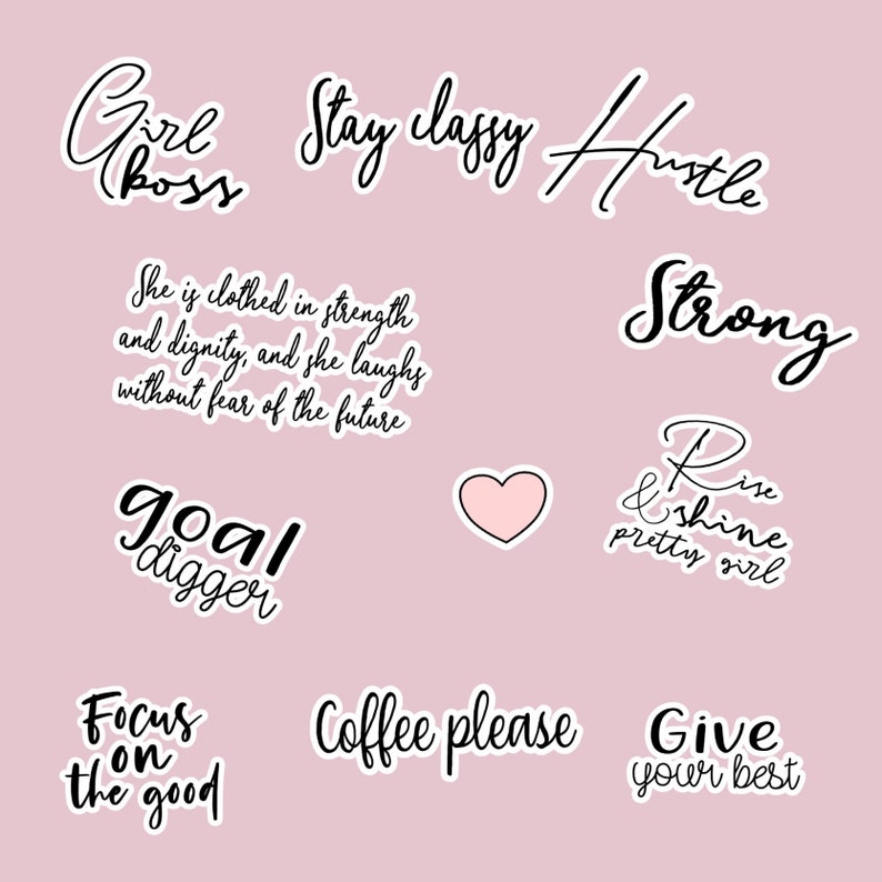 Girl Power Quotes Script PNG File Digital Planning Etsy