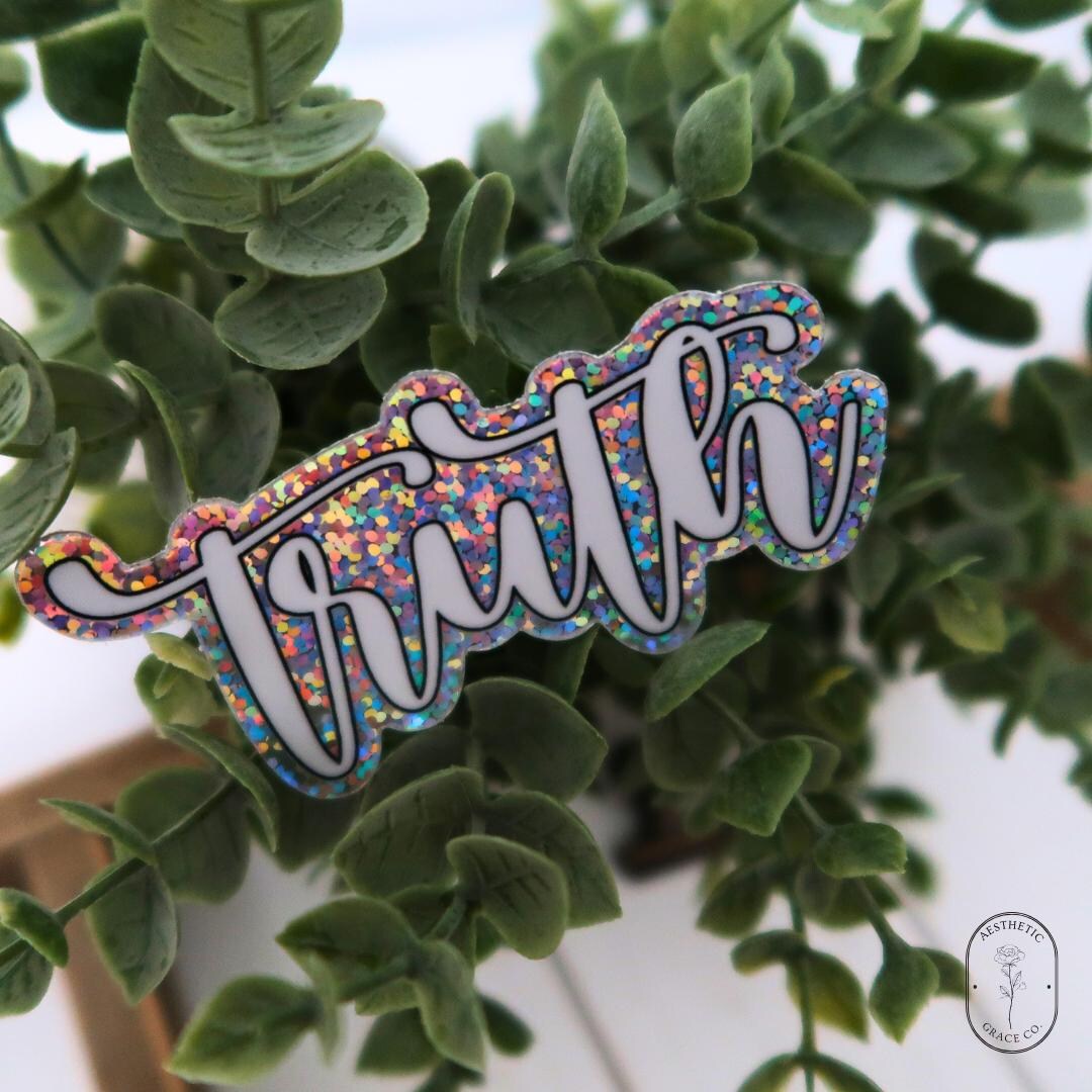 Truth Addict Sticker Truth Glitter Sticker | Christian Bible Journal Decal - Etsy
