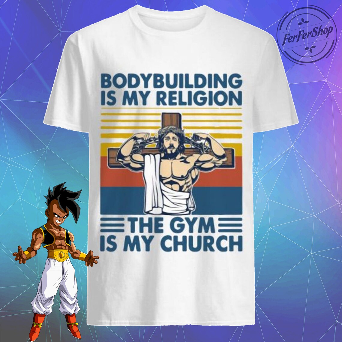 Jesus Bodybuilding Is My Religion The Gym Is My Church Vintage Etsy