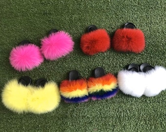 infant fur slides
