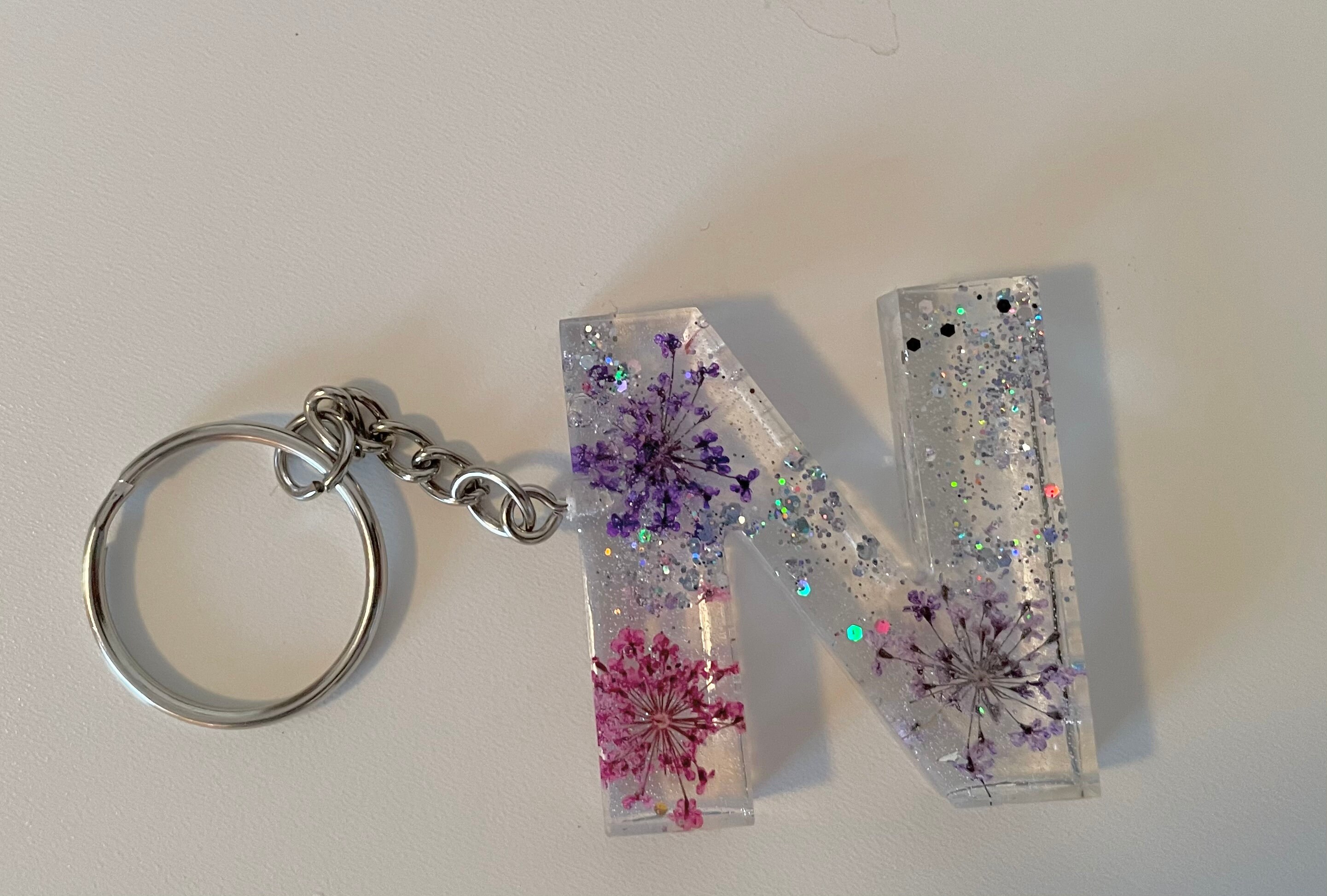 Initial N personalized keychain Etsy