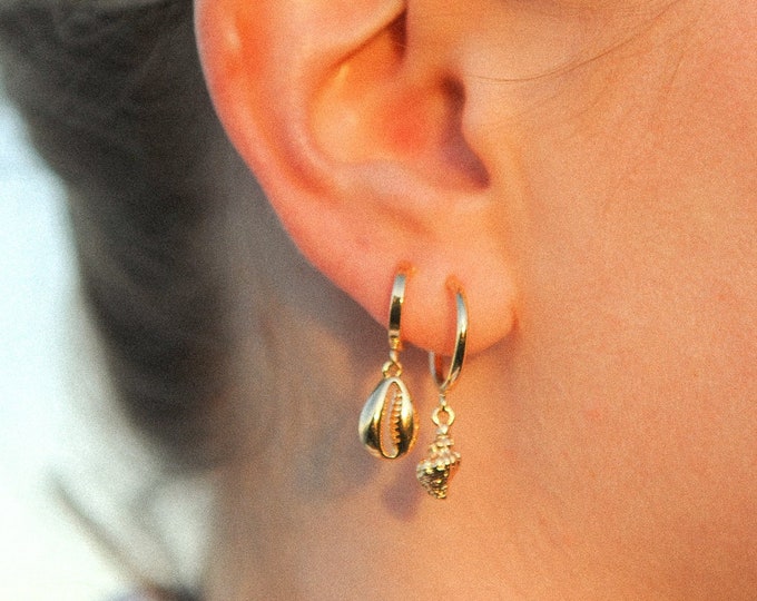 Gold Conch Hoops