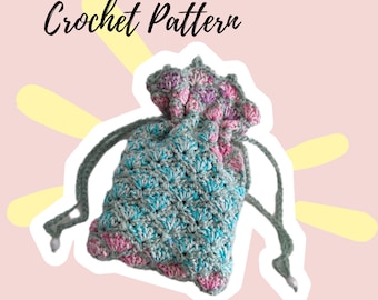 Little Mermaid Crochet Pouch Pattern – Earpod, Coin Purse (PDF Pattern)