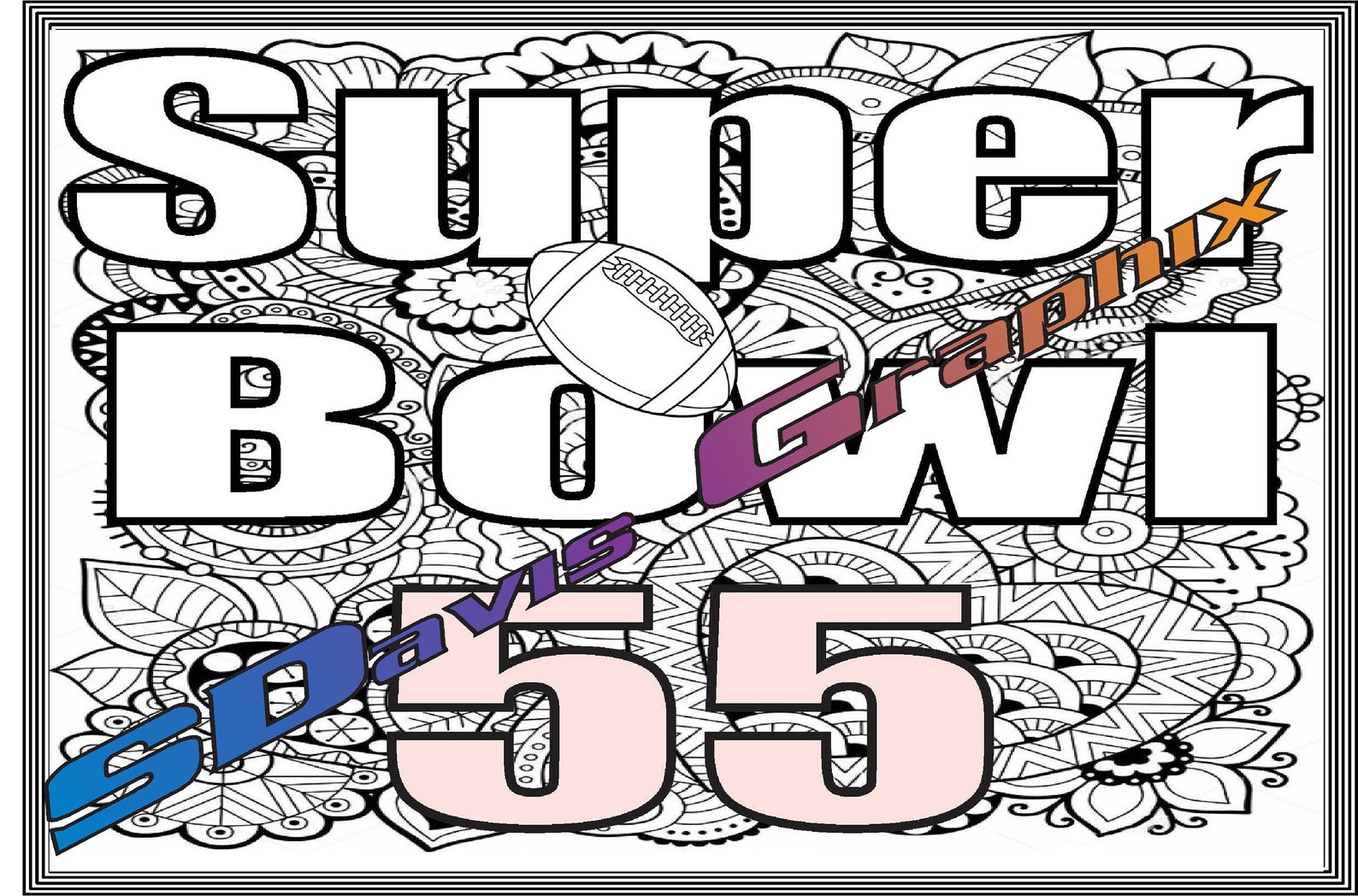 Kids Coloring Pages. Super Bowl Pages | Etsy