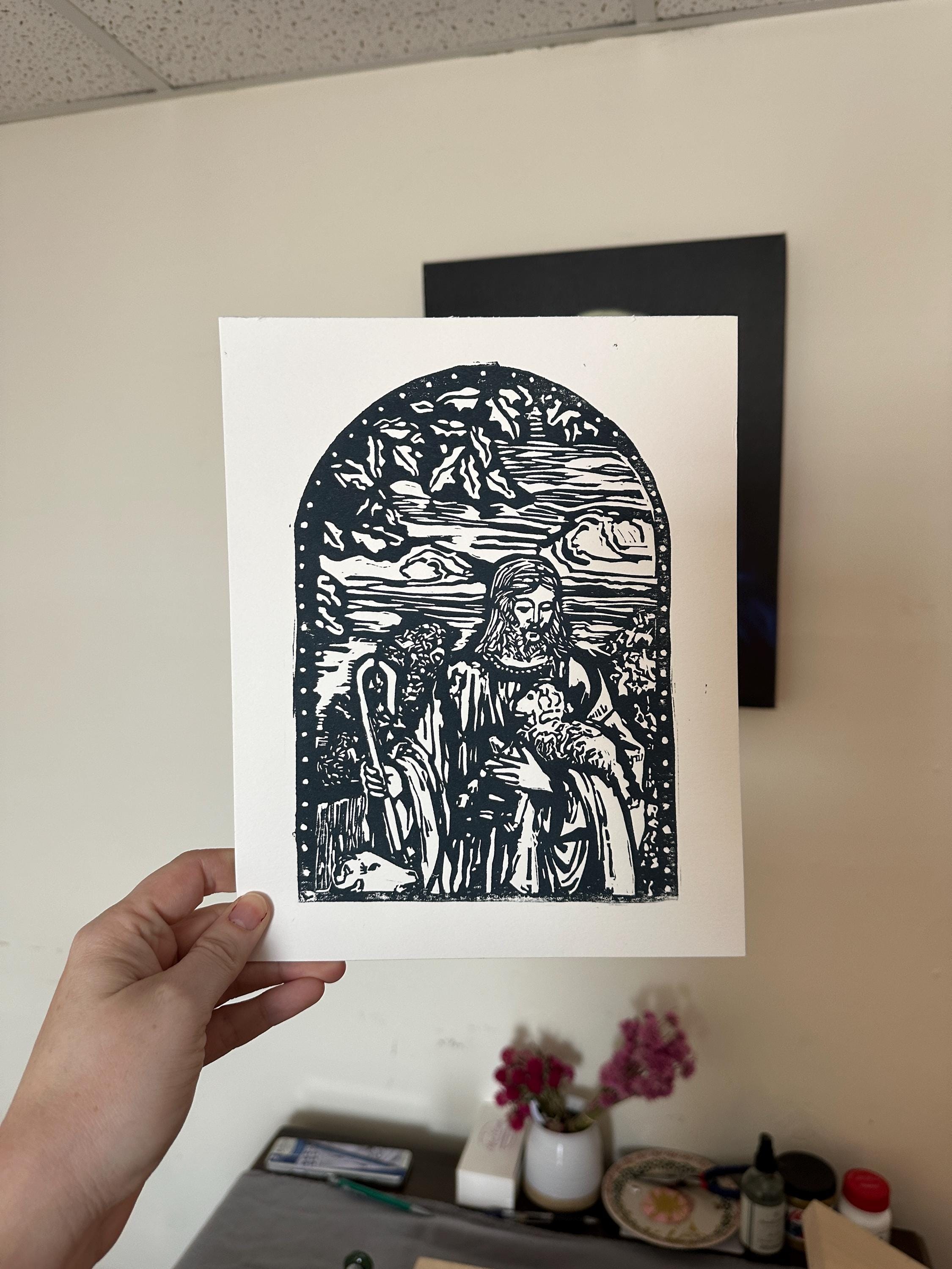 Good Shepherd Block Print