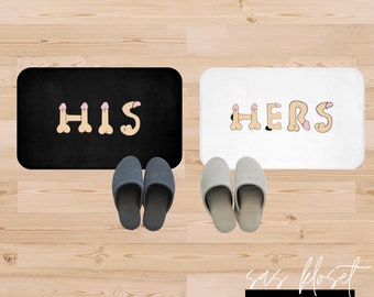 His Hers Bath Mat Etsy