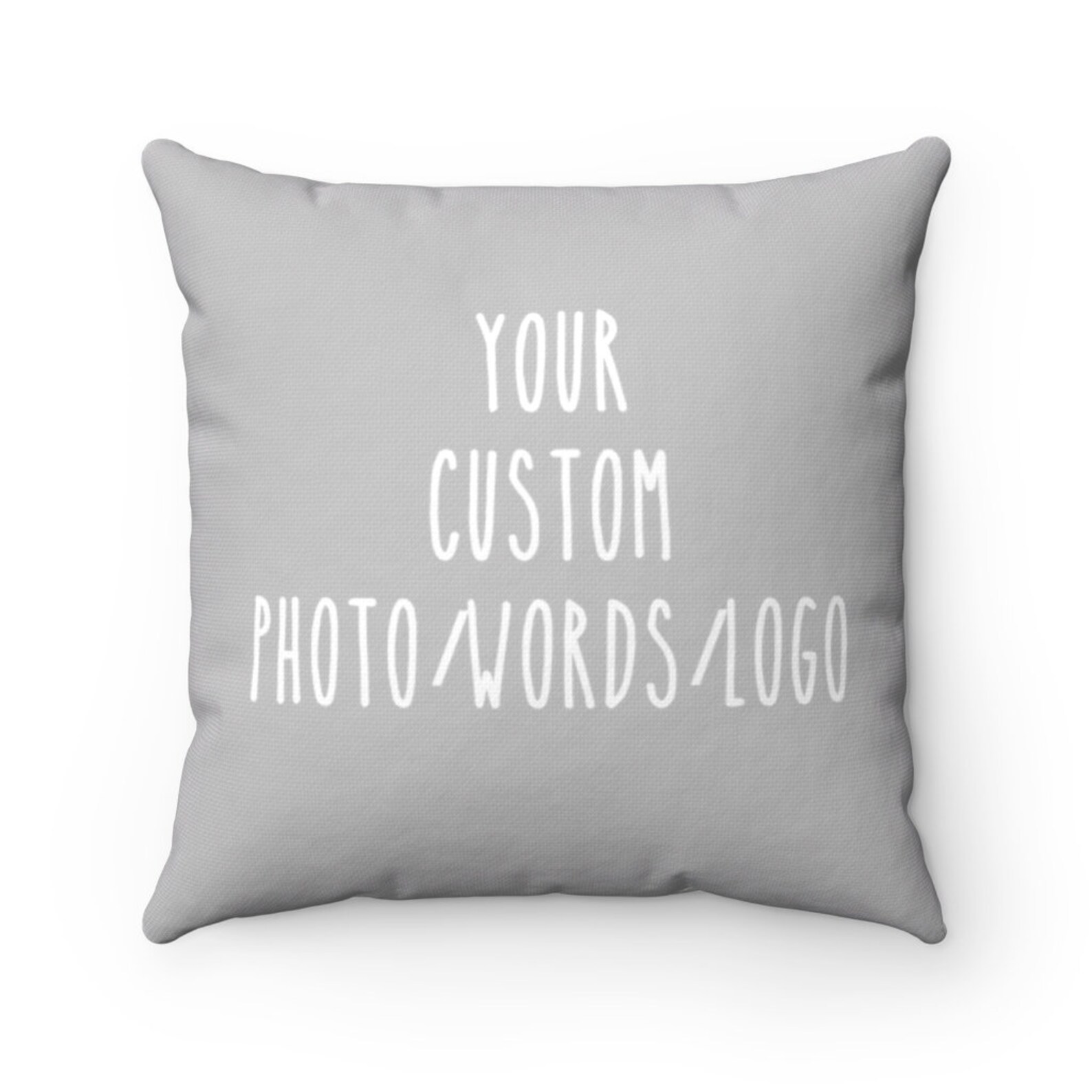 Light Grey Square Pillow/pillow Case Custom Photo Etsy