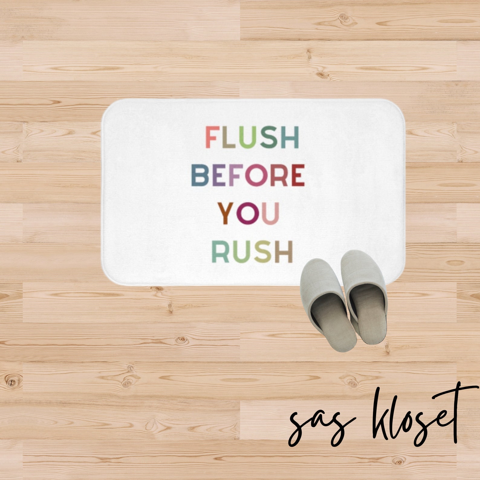 Flush Before You Rush Bath Mat Etsy