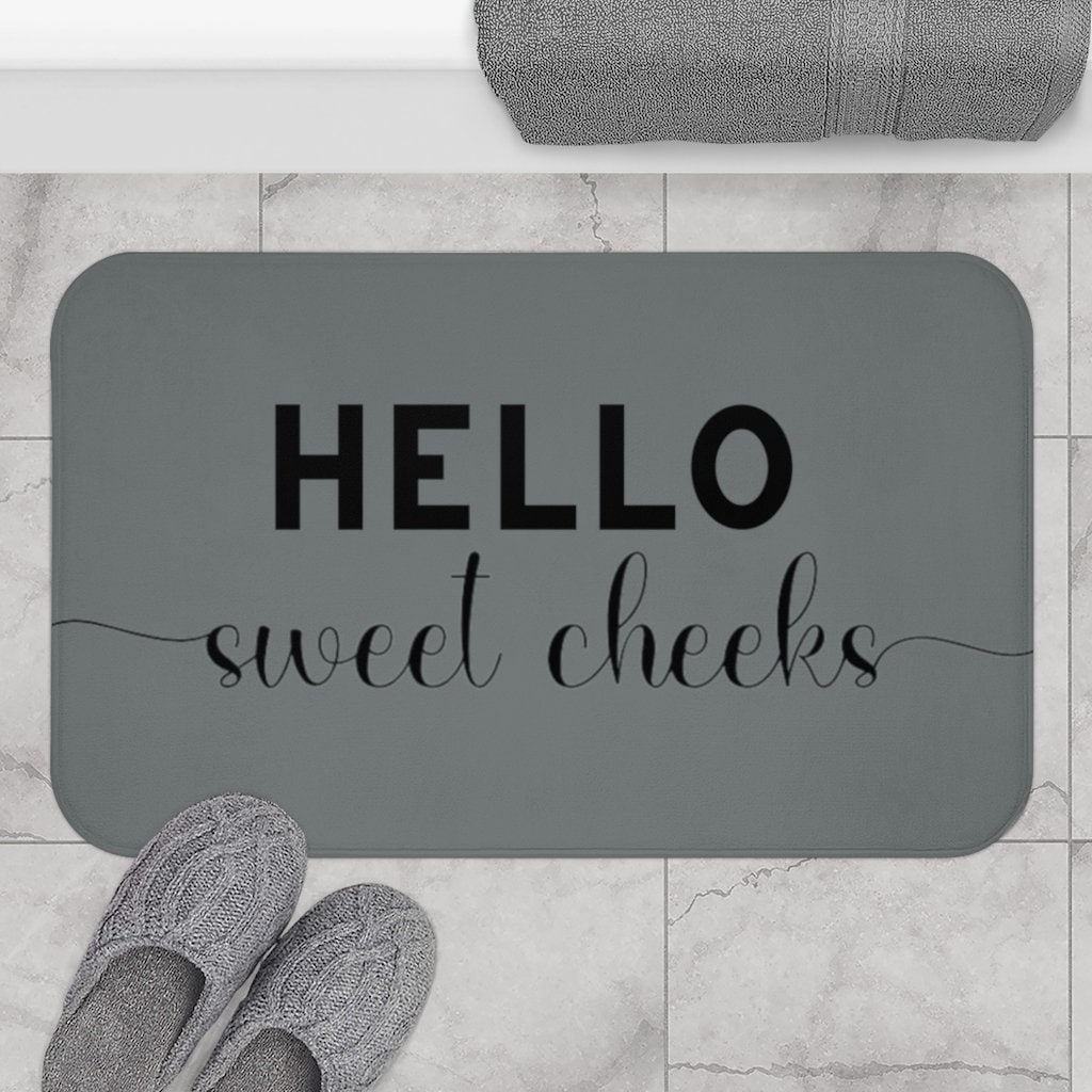 Hello Sweet Cheeks Bath Mat Funny Bath Mat Etsy