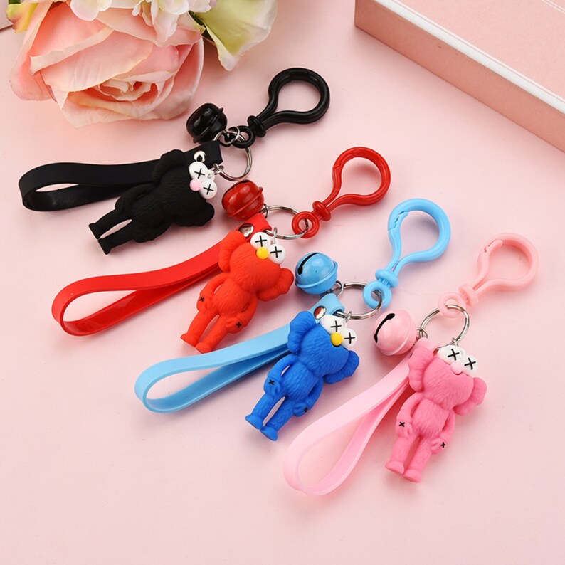 KAWS Keychain 3D Rubber Silicone Etsy